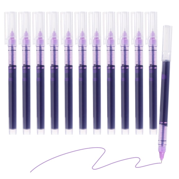 Uxcell Gel Pen Medium Point 0.5mm, 24 Pack Quick Dry Smooth Gel Ink Rollerball Pen for Home Office Writing Note Taking Journaling Business, Purple