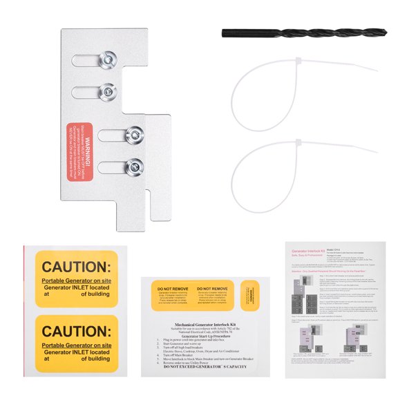 Uxcell Generator Interlock Kit, CH5 150/200A Breaker Panel, 2"-1/4" Spacing Between Main and Branch Breakers for Generator Control Transfer Switch Power Outage Backup