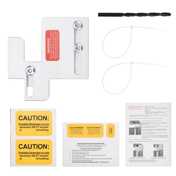 Uxcell Generator Interlock Kit, ETN200 150/200A Breaker Panel, 1"-7/16" 1"-1/4" Spacing Between Main and Branch Breakers for Generator Control Transfer Switch Power Outage Backup