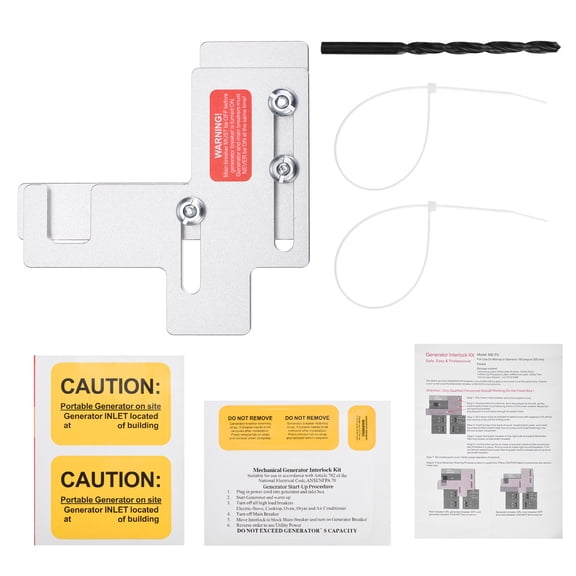 Uxcell Generator Interlock Kit, SM200(SIE-P2) 150/200A Breaker Panel, 7/8" 1"-1/4" Spacing Between Main and Branch Breakers for Generator Control Transfer Switch Power Outage Backup
