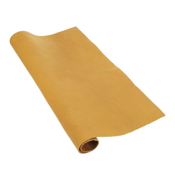 Uxcell Genuine Leather Sheet, 7.9" x 11.8" Natural Distressed Cowhide Full Grain Leather Pieces, Pre Cut Sheets for Crafting, Sewing, Tooling, Sheath Making, Yellow Brown