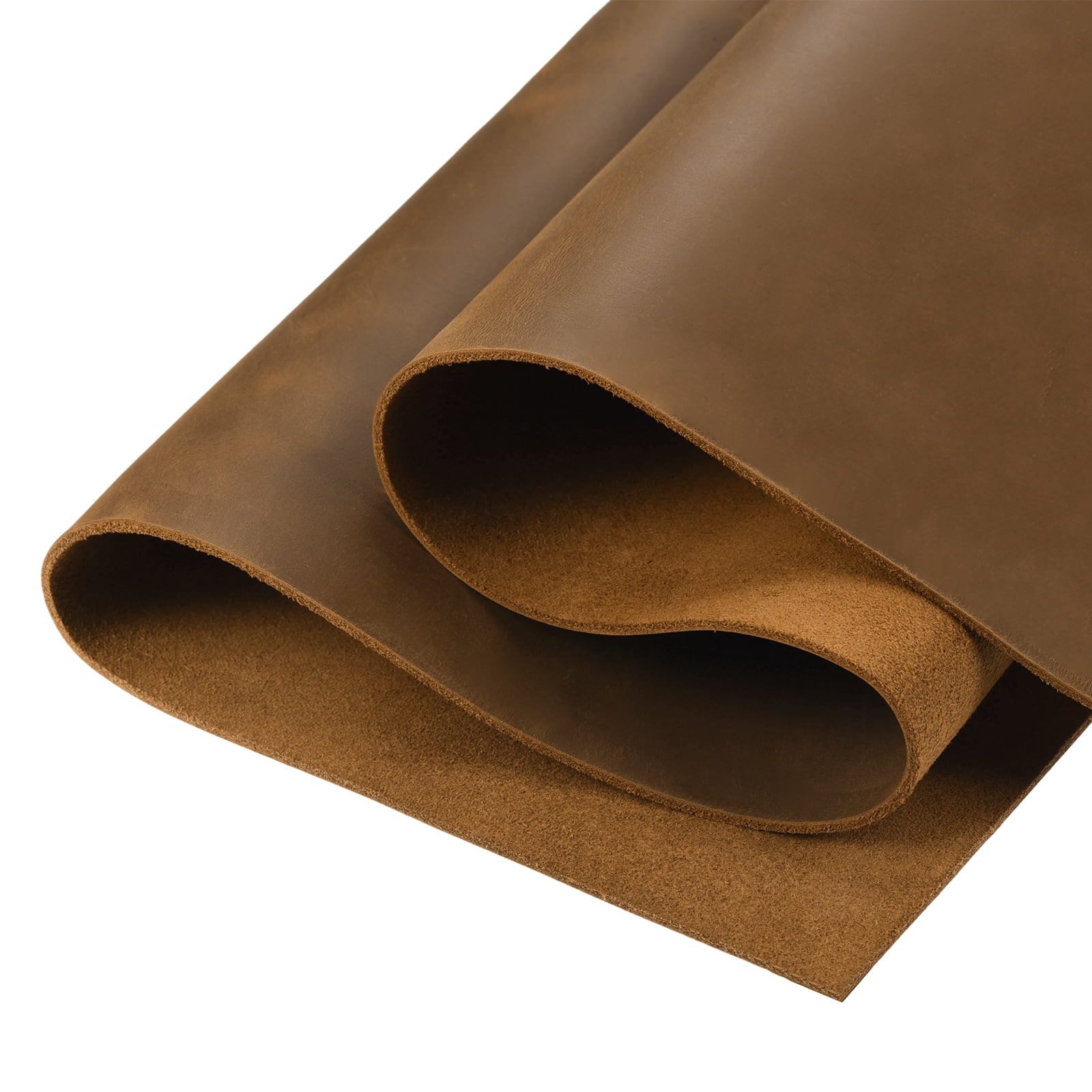 Uxcell Genuine Leather Sheets, 15" x 15" 4-5 oz (1.8-2mm) Thick Full Grain Leather Sheet Tooling Precut for Carving Engraving Molding Embossing Stamping, Yellow Brown