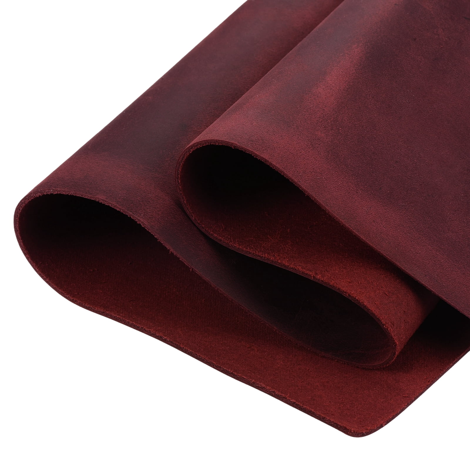 Uxcell Genuine Leather Sheets, 20" x 15" 4-5 oz (1.8-2mm) Thick Full Grain Leather Sheet Tooling Precut for Carving Engraving Molding Embossing Stamping, Dark Red