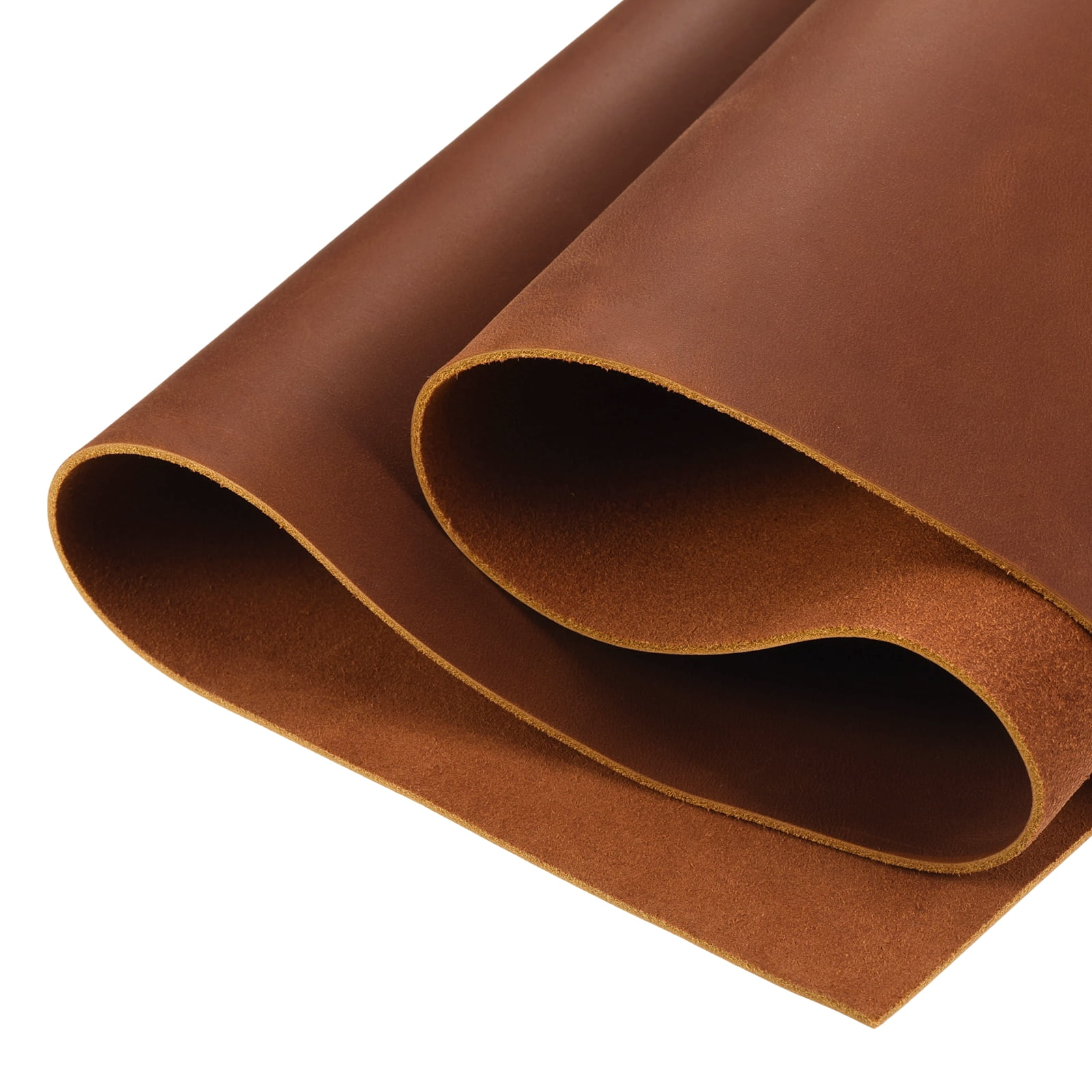 Uxcell Genuine Leather Sheets, 20" x 15" 4-5 oz (1.8-2mm) Thick Full Grain Leather Sheet Tooling Precut for Carving Engraving Molding Embossing Stamping, Red Brown