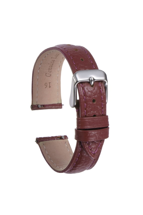 Genuine Leather Watch Bands 16mm Quick Replacement Leather Watch Strap Elegant Women Men Watch Straps Purple-red