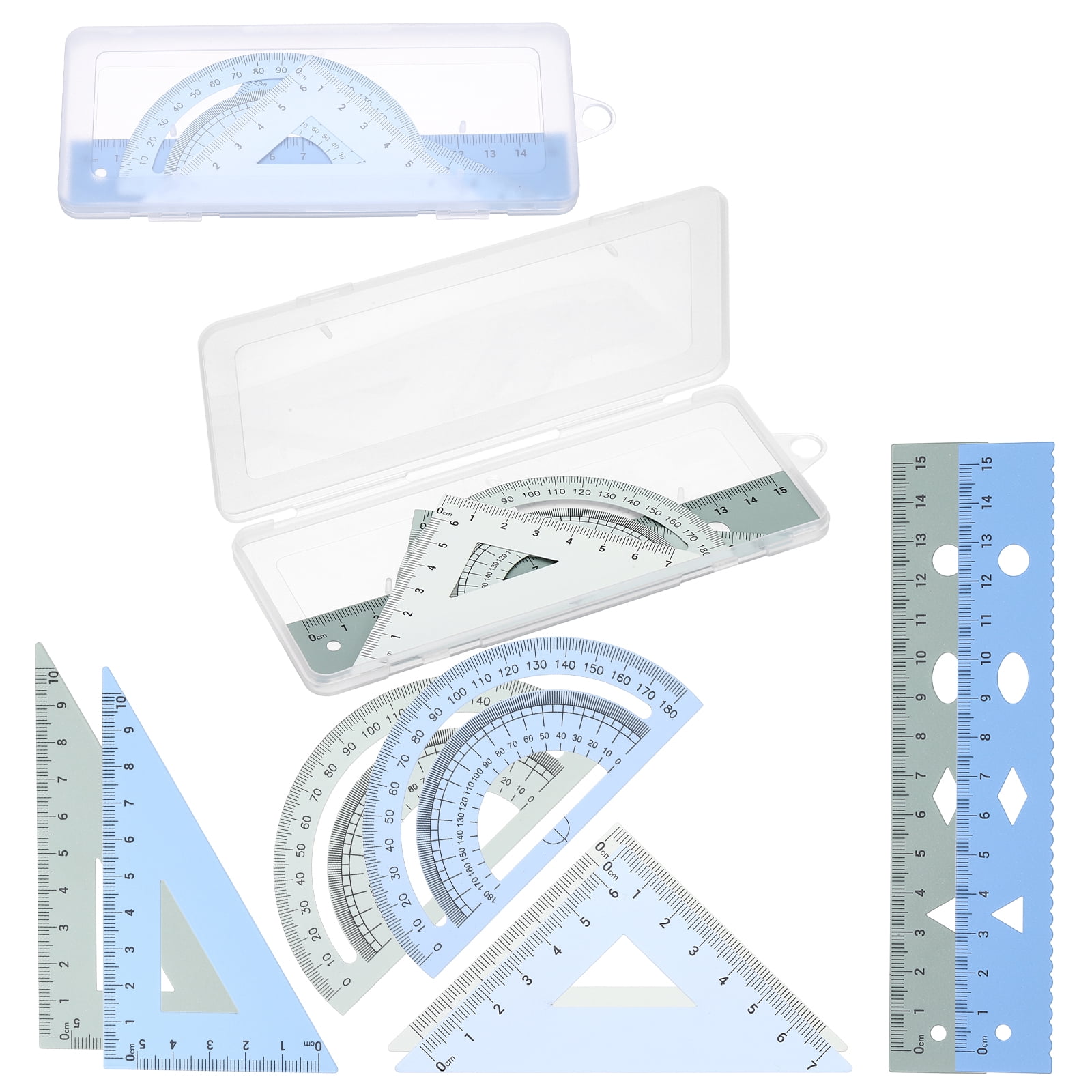 Geomentry Ruler Uxcell Geometry Set, 6 Inch Aluminum Ruler & 2 Triangles, Metal ...