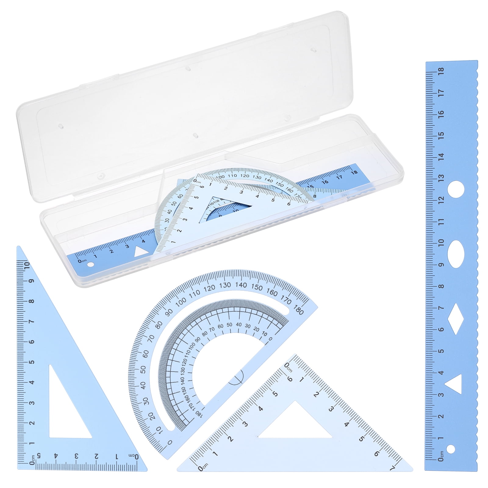 Geometry Ruler Called Uxcell Geometry Set, 7 Inch Aluminum Ruler & 2 Triangles, Metal ...
