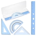 thumbnail image 1 of Uxcell Geometry Set, 8 Inch Aluminum Ruler & 2 Triangles, Metal Protractor Ruler Math Drafting Measuring Tool, Gradient Blue, 1 of 7
