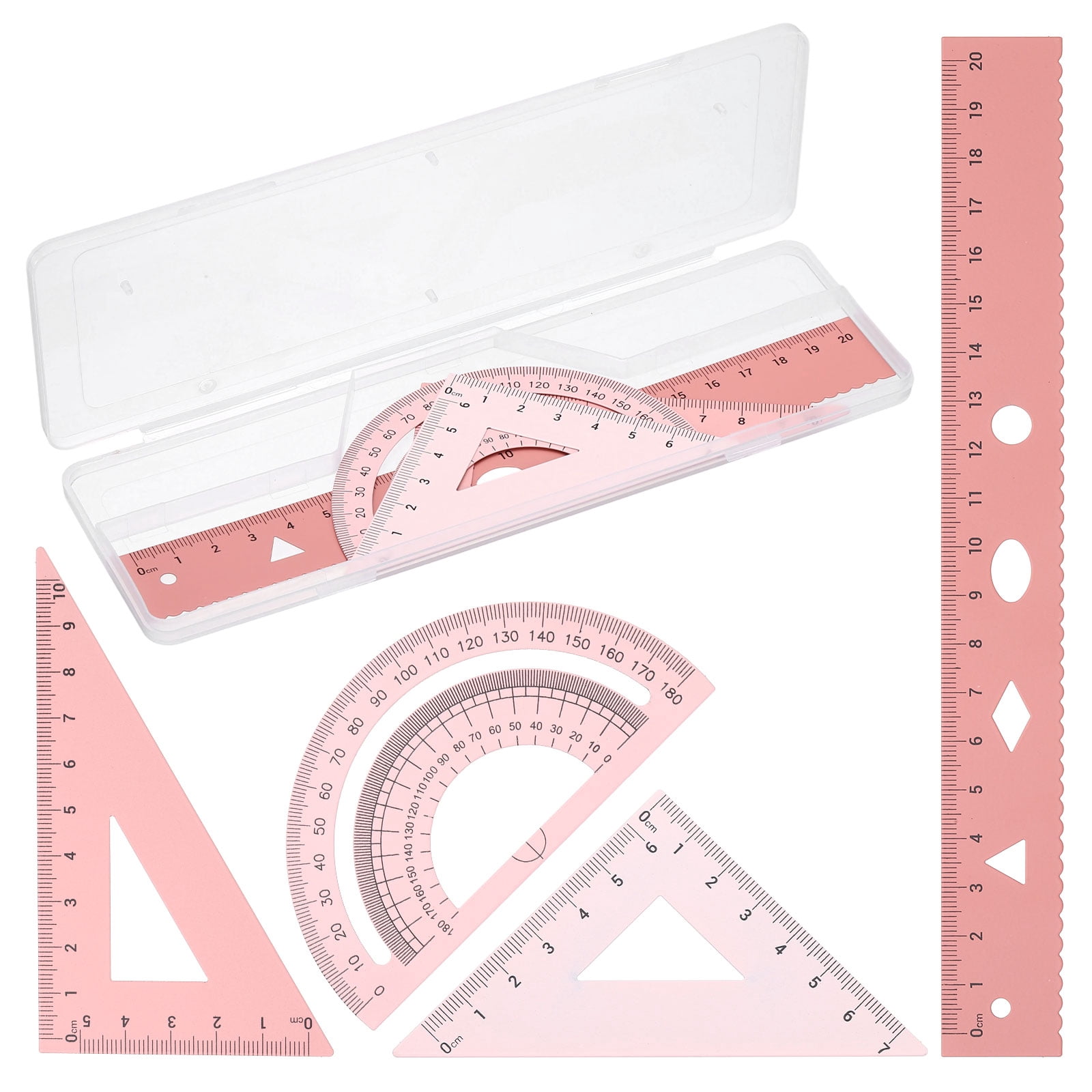 Uxcell Geometry Set, 8 Inch Aluminum Ruler & 2 Triangles, Metal ...