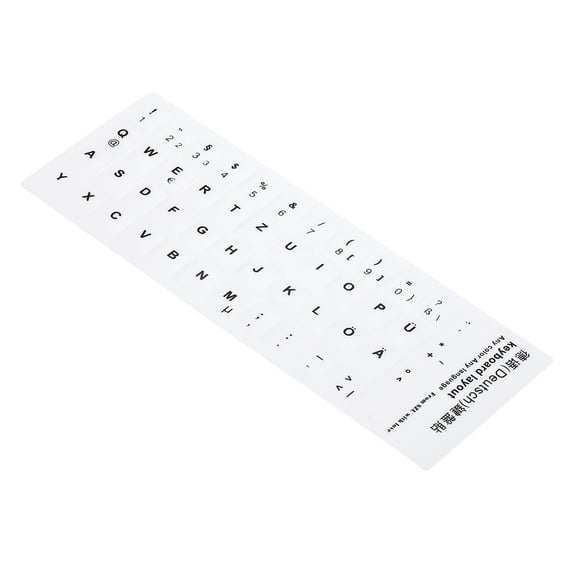 Uxcell German Keyboards Layout Stickers Computer Replacement Cover Universal White Background Black Lettering 2 Pack