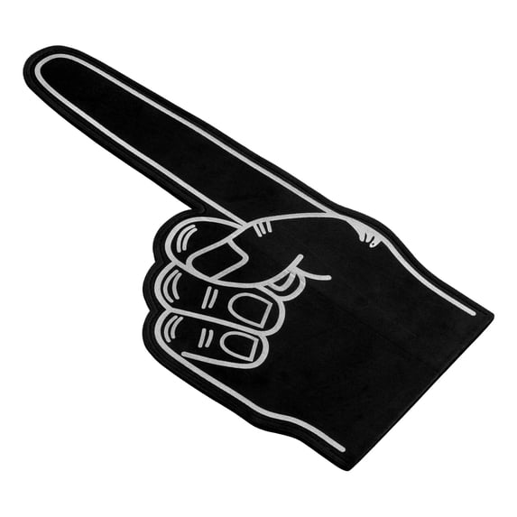 Uxcell Giant Foam Finger 18 Inch, EVA DIY Blank Foam Hand Cheerleading Fingers for Celebration Sports Games Party, Black