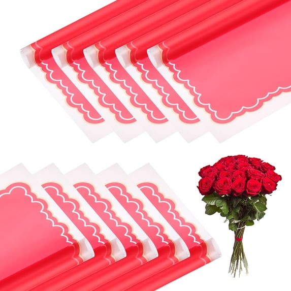 Uxcell Gift Bouquet Wrapping Paper, Waterproof Flower Wrapping Paper for Wedding DIY Craft Red