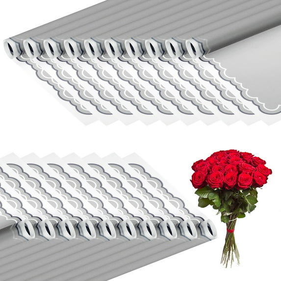 Uxcell Gift Bouquet Wrapping Paper, Waterproof Flower Wrapping Paper for Wedding DIY Packaging Craft Grey