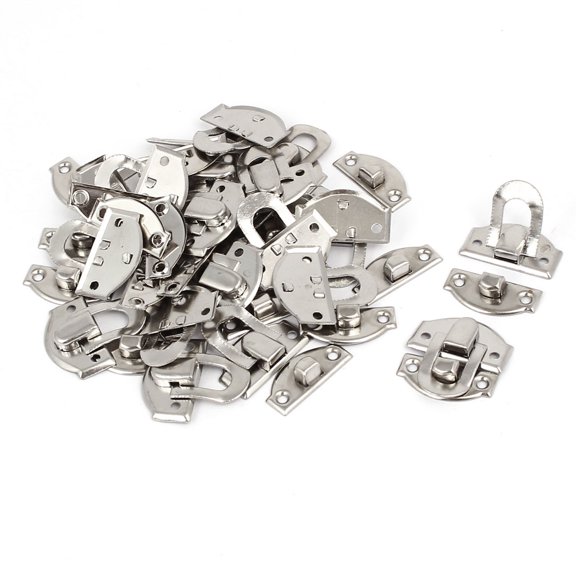 Uxcell Metal Gift Box Buckle Latches Catch Toggle Hasp for Chests Silver Tone 0.83" x 0.8" 20 Pcs
