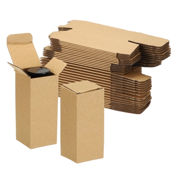 Uxcell Gift Boxes with Lids, (2" x 2" x 5", Brown)(30Pcs), Kraft Paper Box Tuck Top Corrugated Mini Cardboard Boxes, Suitable for Gifts/Crafting/Party Favors