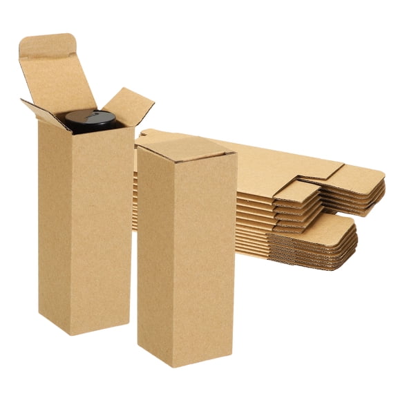 Uxcell Gift Boxes with Lids, (2" x 2" x 6", Brown)(15Pcs), Kraft Paper Box Tuck Top Corrugated Mini Cardboard Boxes, Suitable for Gifts/Crafting/Party Favors