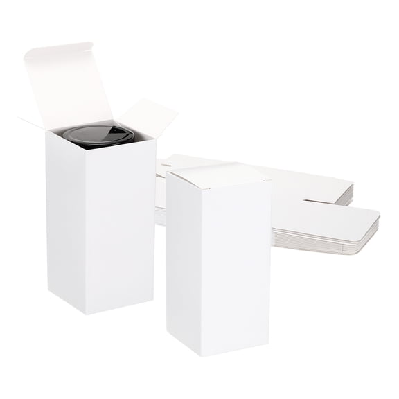 Uxcell Gift Boxes with Lids, (3" x 3" x 7", White)(15Pcs), Kraft Paper Box Tuck Top Corrugated Mini Cardboard Boxes, Suitable for Gifts/Crafting/Party Favors