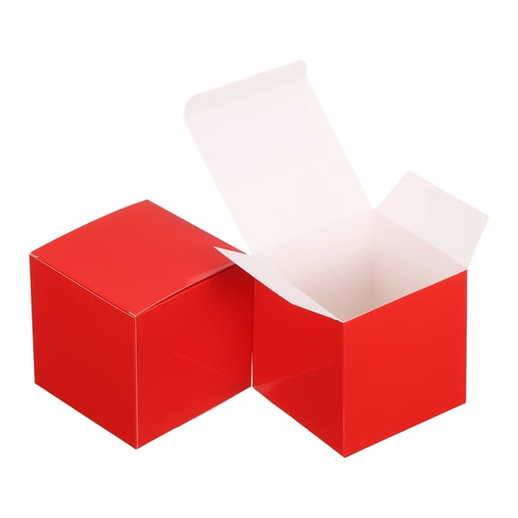 Uxcell Gift Boxes with Lids, (4x4x4 Inch, Dark Red) (36 Pcs), Cardstock Foldable Bridesmaid Proposal Wrap Small Candy Box for Birthday Presents Wedding Graduation Holiday Craft