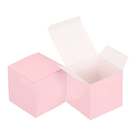 Uxcell Gift Boxes with Lids, (4x4x4 Inch, Pink) (36 Pcs), Cardstock Foldable Bridesmaid Proposal Wrap Small Candy Box for Birthday Presents Wedding Graduation Holiday Craft