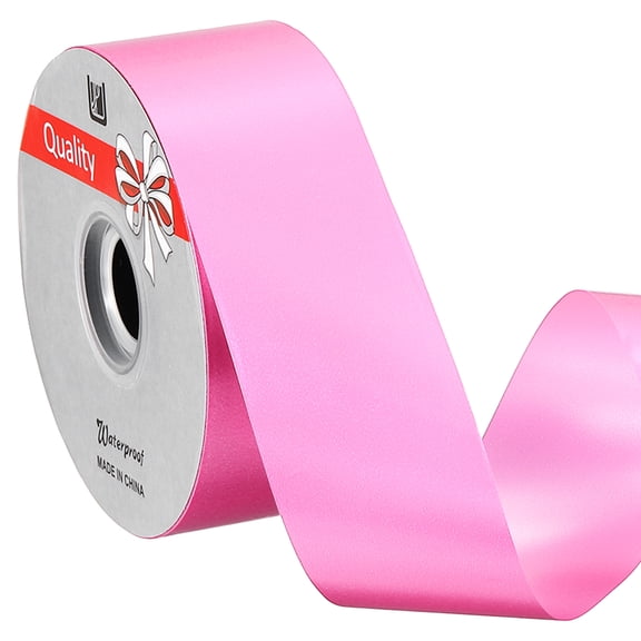 Uxcell Gift Ribbon, (100 yd x 2 Inch, Dark Pink), Plastic Ribbon Roll Balloon String, Suit for - Birthday Parties/Gift Wrapping/Wedding Party/Decorations Flower/Bouquets Bow Making