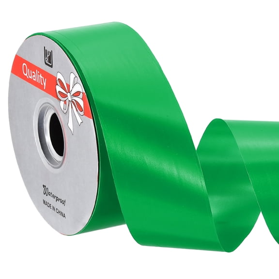 Uxcell Gift Ribbon, (100 yd x 2 Inch, Deep Green), Plastic Ribbon Roll Balloon String, Suit for - Birthday Parties/Gift Wrapping/Wedding Party/Decorations Flower/Bouquets Bow Making