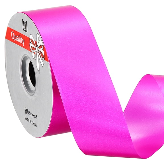 Uxcell Gift Ribbon, (100 yd x 2 Inch, Deep Pink), Plastic Ribbon Roll Balloon String, Suit for - Birthday Parties/Gift Wrapping/Wedding Party/Decorations Flower/Bouquets Bow Making