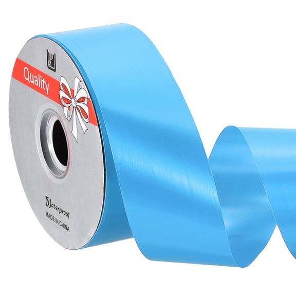 Uxcell Gift Ribbon, (100 yd x 2 Inch, Middle Blue), Plastic Ribbon Roll Balloon String, Suit for - Birthday Parties/Gift Wrapping/Wedding Party/Decorations Flower/Bouquets Bow Making