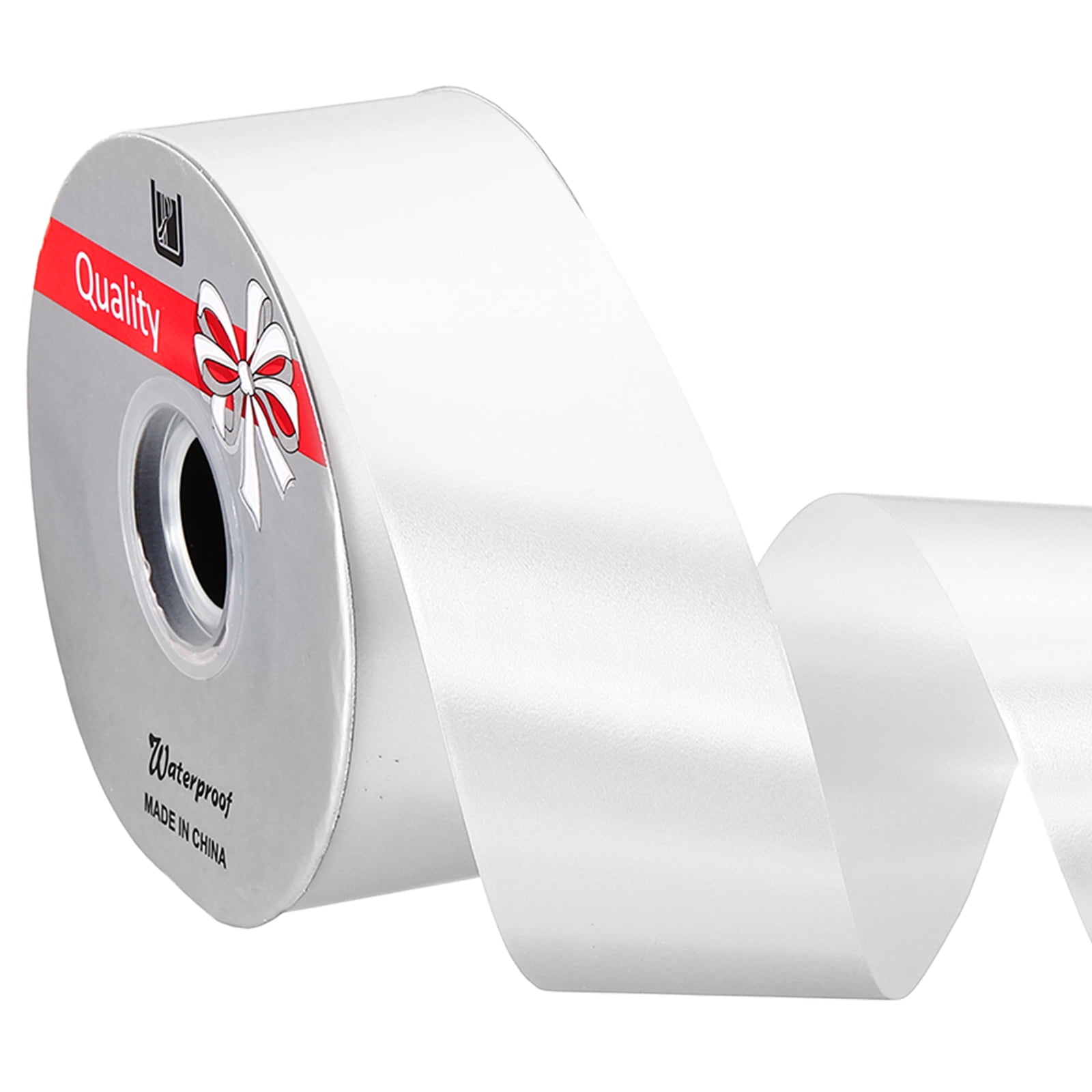 Uxcell Gift Ribbon, (100 yd x 2 Inch, White), Plastic Ribbon Roll ...
