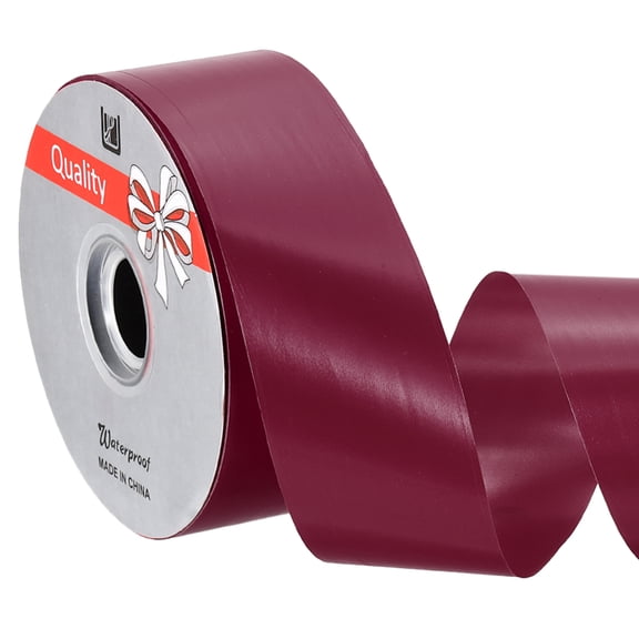 Uxcell Gift Ribbon, (100 yd x 2 Inch, Wine Red), Plastic Ribbon Roll Balloon String, Suit for - Birthday Parties/Gift Wrapping/Wedding Party/Decorations Flower/Bouquets Bow Making