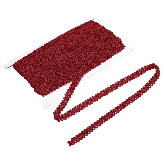 Uxcell Gimp Braid Trim, 1/2" x 14 Yards Polyester Woven Braid Fabric Upholstery Trim for Sewing Costume DIY Crafts Home Decoration, Burgundy