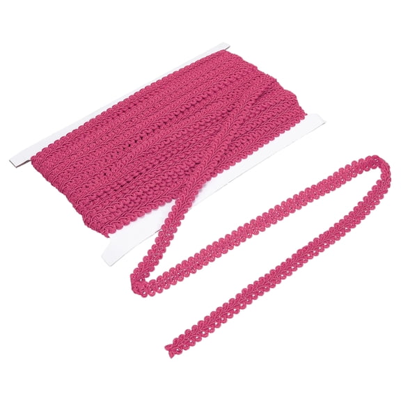 Uxcell Gimp Braid Trim, 1/2" x 14 Yards Polyester Woven Braid Fabric Upholstery Trim for Sewing Costume DIY Crafts Home Decoration, Rose Red
