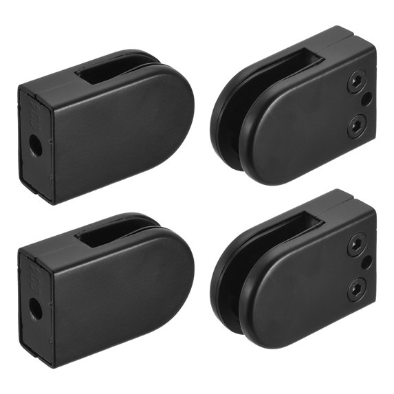 Uxcell Glass Clamp, 2-1/2"x 1-3/4"x 1-3/16" Stainless Steel 304 Glass Bracket Glass Clip Matte Black 4 Pcs