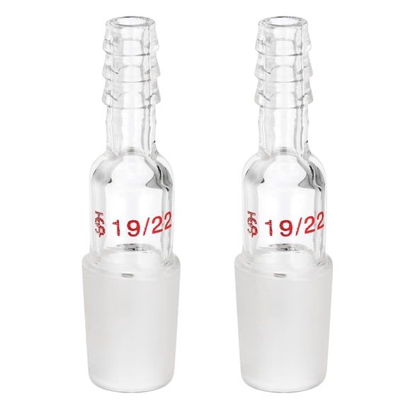 Uxcell Glass Distillation Adapter, 19/22 Borosilicate Glass Outer Joint, 2 Pcs, 9mm / 0.35"