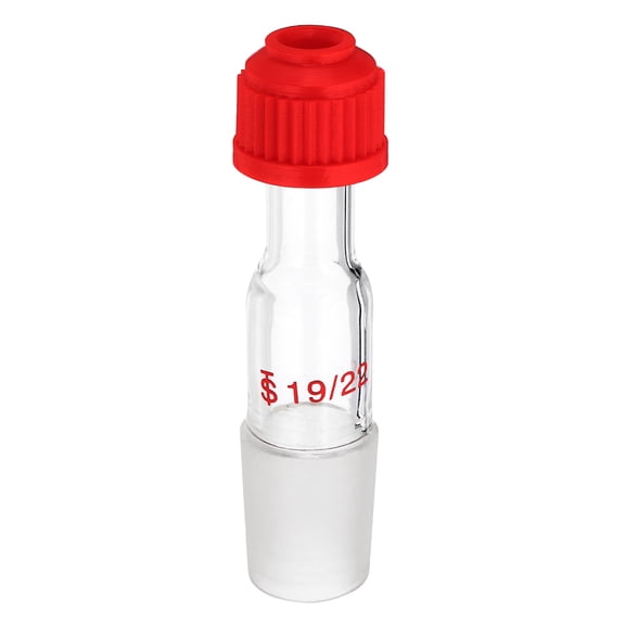 Uxcell Glass Distillation Adapter, 19/22 Thermometer Adapter for Laboratory Temperature Measurements, Red, 1 Pcs, 7.2mm / 0.28"