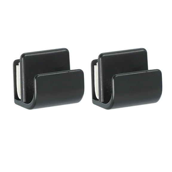 Uxcell Glass Door Pull Handle, Stainless Steel No Drilling Door Clips Pulls Handles Knob with Screw 2 Black