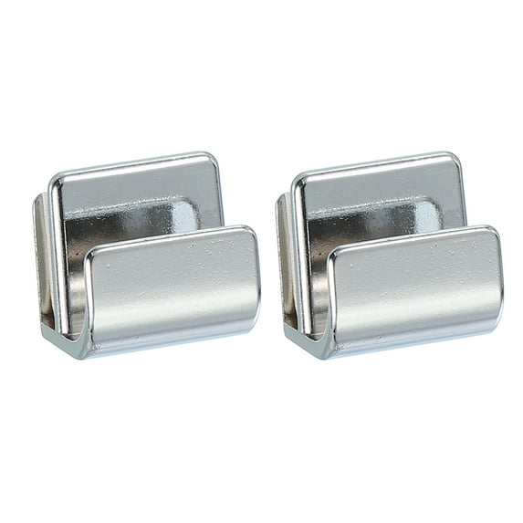 Uxcell Glass Door Pull Handle, Stainless Steel No Drilling Door Clips Pulls Handles Knob with Screw 2 Silver