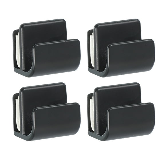 Uxcell Glass Door Pull Handle, Stainless Steel No Drilling Door Clips Pulls Handles Knob with Screw 4 Black