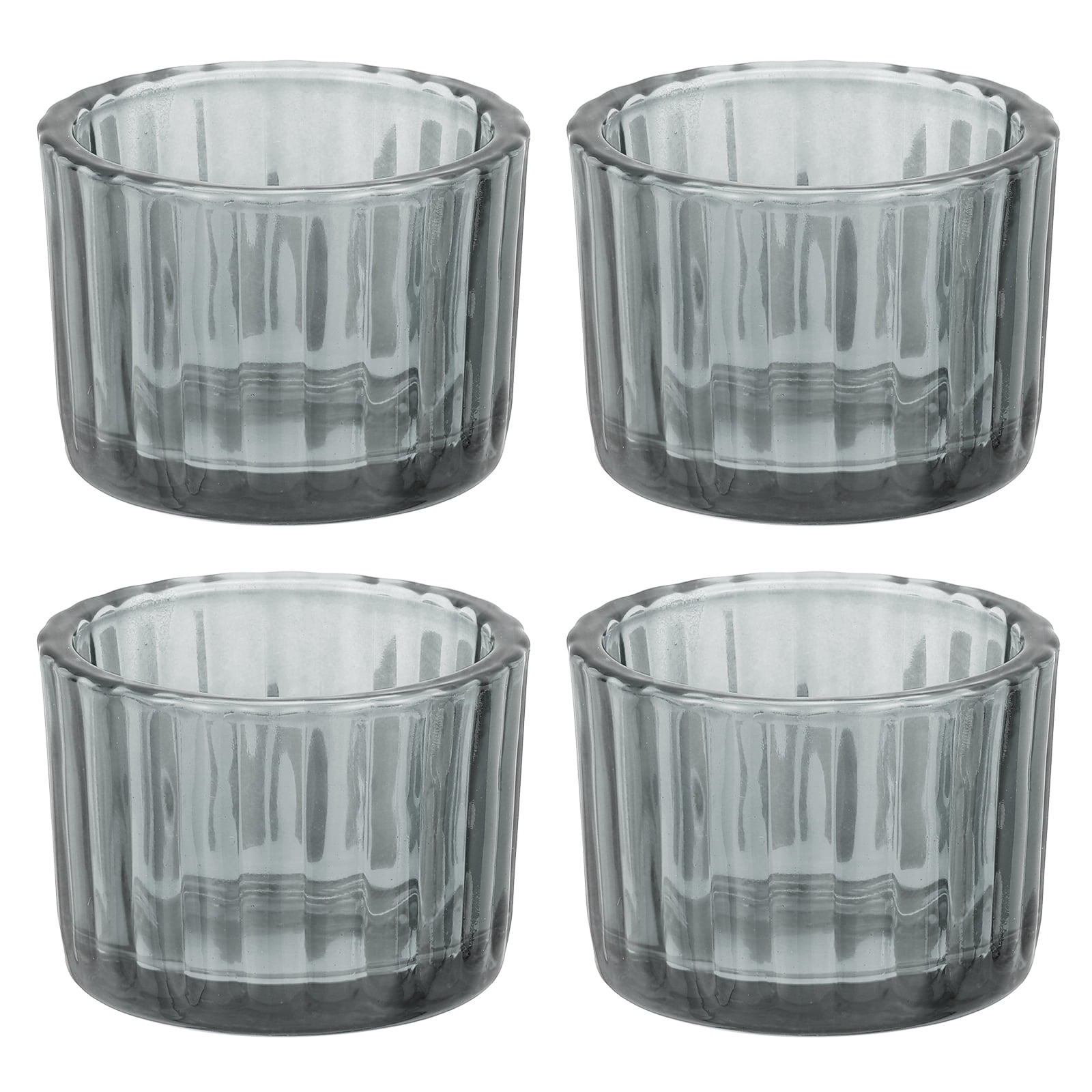 Uxcell Glass Empty Candle Jars, 4 Pcs Ribbed Candle Containers for Candle Making, DIY Gifts, Home Decor, Storage, Amber