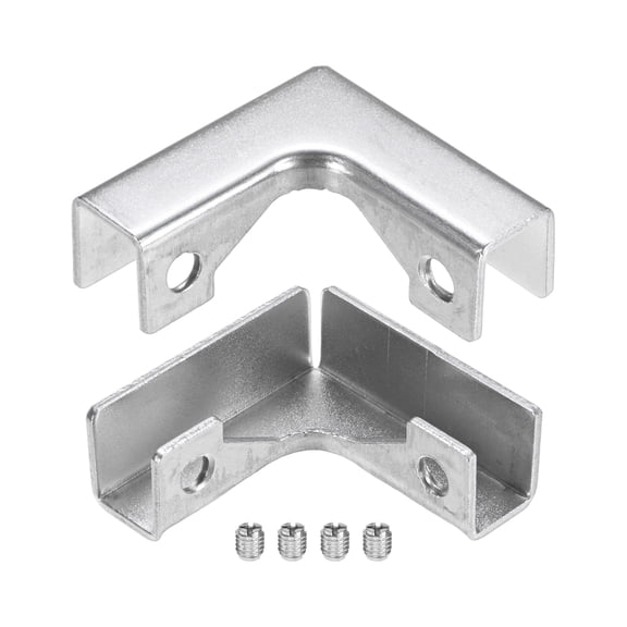 Uxcell Glass Fixing Clip (10-12mm) 2 PCS - Aluminum Alloy L-Shaped Glass Combination Fixing Bracket & Reinforced Clip Clamp Accessories, Apply to DIY Display Cabinet/Fish Tank