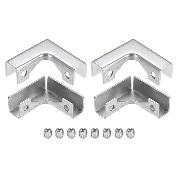 Uxcell Glass Fixing Clip (10-12mm) 4 PCS - Aluminum Alloy L-Shaped Glass Combination Fixing Bracket & Reinforced Clip Clamp Accessories, Apply to DIY Display Cabinet/Fish Tank