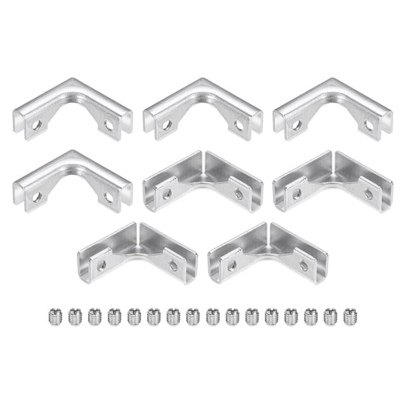 Uxcell Glass Fixing Clip (3-7mm) 8 PCS - Aluminum Alloy L-Shaped Glass Combination Fixing Bracket & Reinforced Clip Clamp Accessories, Apply to DIY Display Cabinet/Fish Tank