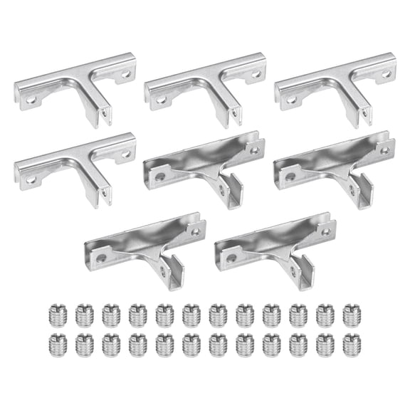 Uxcell Glass Fixing Clip (3-7mm) 8 PCS - Aluminum Alloy T-Shaped Glass Combination Fixing Bracket & Reinforced Clip Clamp Accessories, Apply to DIY Display Cabinet/Fish Tank
