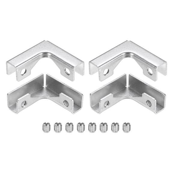 Uxcell Glass Fixing Clip (8-10mm) 4 PCS - Aluminum Alloy L-Shaped Glass Combination Fixing Bracket & Reinforced Clip Clamp Accessories, Apply to DIY Display Cabinet/Fish Tank