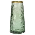 thumbnail image 1 of Uxcell Glass Flower Vase, Floral Vase with Gold Mouth Table Centerpieces, Green, 1 of 6