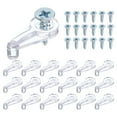thumbnail image 1 of Uxcell Glass Retainer Clips, 0.9 x 0.51 Inch Glass Panel Fixing Clip with Screws for Fixing Cabinet Doors, Clear 50pcs, 1 of 6
