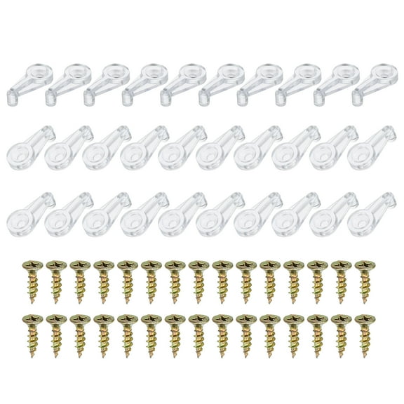 Uxcell Glass Retainer Clips, 30 Pack Cabinet Glass Clips Mirror Holder Clips for Fixing 4-5mm Glass Cabinet Doors