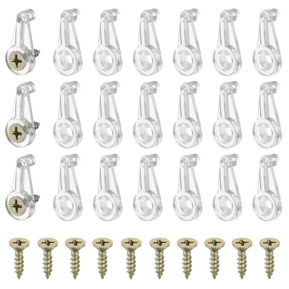 Uxcell Glass Retainer Clips, 60 Pcs Cabinet Glass Clips Mirror Holder Clips with Screws for Fixing Mirror Doors, Transparent