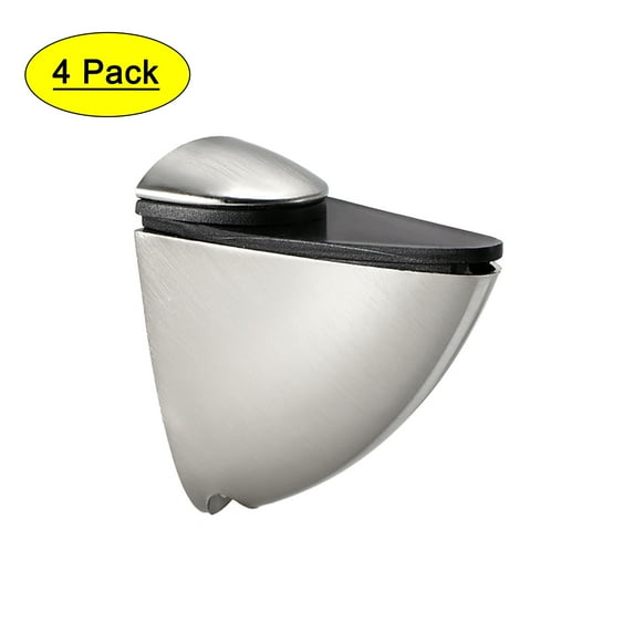 Uxcell Glass Shelf Bracket Clamp Solid Wall Mount for 3-17 mm 4 Pack