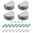 thumbnail image 1 of Uxcell Glass Shelf Brackets, Stainless Steel Clamps Clip Holder Support with Screws for 3/16"-5/16"Glass Shelves,4Packs, 1 of 5