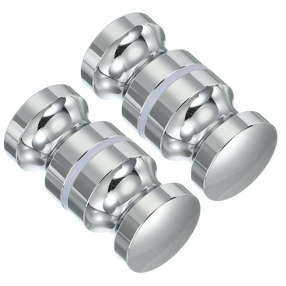 Uxcell Glass Shower Door Handle, Aluminum Alloy Back-to-Back Shower Door Knob for Bathroom Silver